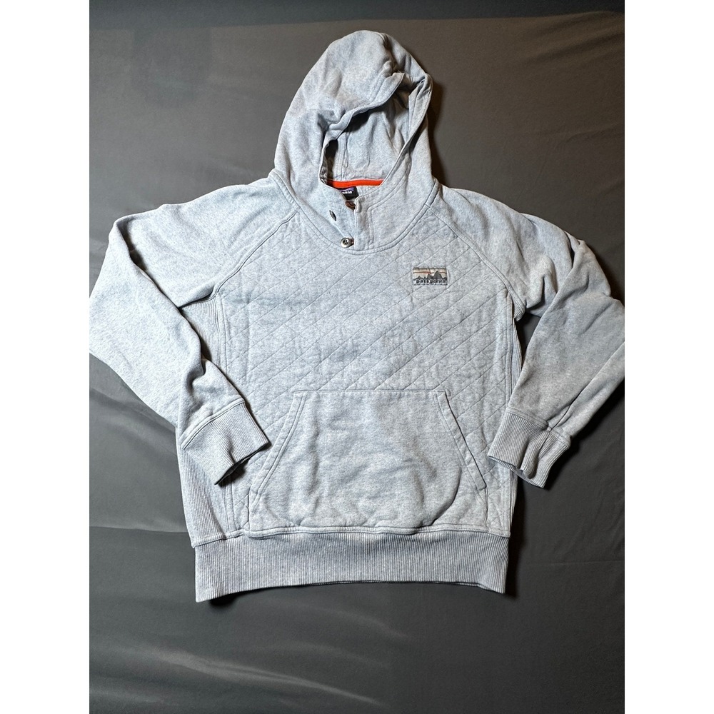 Patagonia 40th Anniversary Reclaimed Cotton Quilt Hoodie Grey Pullover Mens XS
